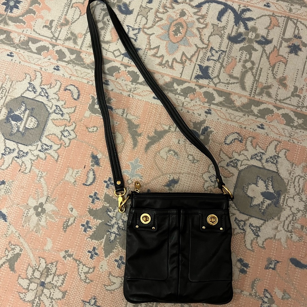 Marc By Marc Jacobs Black Crossbody Bag with Gold Accents